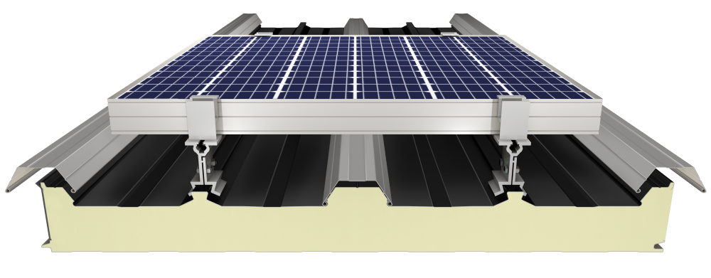 PUR/PIR Yalıtımlı 5 Hadveli Gizli Vidalı Solar Çatı Paneli